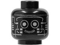 LEGO onderdeel Minifigure, Head Alien with Robot Silver Pattern 3626p63