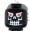 LEGO onderdeel Minifigure, Head Skull Evil with Eyebrows, White Print, Red Eyes Pattern (Super Ice Drone) 3626pb0233