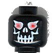 LEGO onderdeel Minifigure, Head Skull Evil with Eyebrows, White Print, Red Eyes Pattern (Super Ice Drone) (3626pb0233)