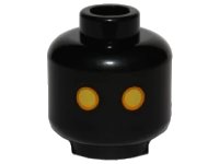 LEGO onderdeel Minifigure, Head Alien with SW Jawa, Yellow Eyes with Orange Rim Pattern 3626pb1159
