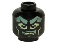 LEGO onderdeel Minifigure, Head Alien Ghost with Sand Green Face and Yellowish Green Eyes, Mouth and Cheek Lines Pattern 3626pb1400