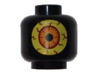 LEGO onderdeel Minifigure, Head without Face with Large Bright Light Yellow Eye with Dark Red Veins and Orange Iris Pattern (Nexo Knights Sparkks) 3626pb1527