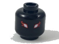 LEGO part Minifigure, Head Alien with White Eyes with Red Flames Pattern 3626pb2050
