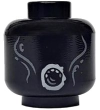 LEGO part Minifigure, Head Alien with Light Bluish Gray Cheek Lines and Round Mouth Pattern (Dementor) 3626pb2177