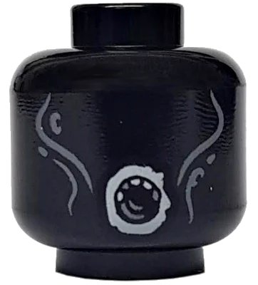 LEGO onderdeel Minifigure, Head Alien with Light Bluish Gray Cheek Lines and Round Mouth Pattern (Dementor) (3626pb2177)