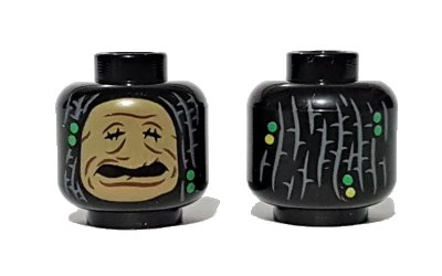 LEGO onderdeel Minifigure, Head Shrunken Dre Head, Beaded Dreadlock Pattern - Hollow Stud (3626pb2408)