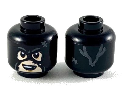 LEGO onderdeel Minifigure, Head Balaclava with Light Nougat Face, Smile Missing Tooth Pattern - Hollow Stud (3626pb2417)