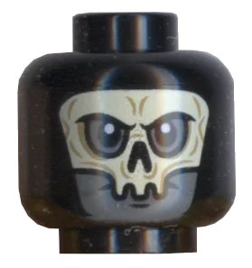 LEGO onderdeel Minifigure, Head Alien with White HP Death Eater Skull Mask Pattern - Hollow Stud (3626pb2438)