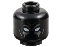 LEGO part Minifigure, Head Mask with Dark Silver Eyebrows and Cheek Lines, White Eyes, Furrowed Brow Pattern - Hollow Stud 3626pb2575