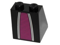 LEGO part Slope 65 2 x 2 x 2 with Bottom Tube with Minifigure Dress / Skirt / Robe, Alien with Magenta Pattern 3678bpb053