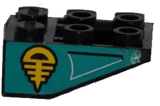 LEGO onderdeel Slope, Inverted 33 3 x 2 with Flat Bottom Pin without Connections between Studs with Black and Yellow Symbol and Air Intake Pattern on Both Sides (Stickers) - Set 8269 (3747apb02)