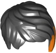 LEGO part Minifigure, Hair Female Short Tousled with Side Part and Orange Highlights Pattern 37823pb01