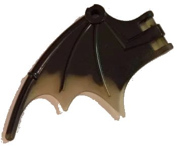 LEGO onderdeel Dragon Wing 8 1/4 x 5 with Marbled Trans-Brown Trailing Edge Pattern (38547pb01)