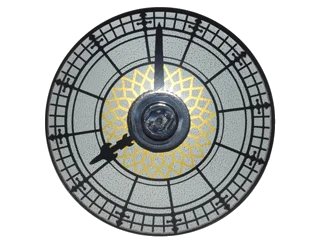 LEGO onderdeel Dish 4 x 4 Inverted (Radar) with Solid Stud with Clock Face Pattern (3960pb024)