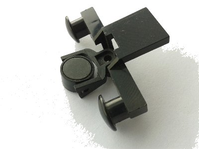 LEGO onderdeel Train Buffer Beam with Black Train Coupling and Black Magnet Cylindrical (4022 / 2920 / 73092) (4022c02)