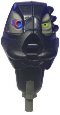 LEGO part Galidor Head Gorm with Dark Gray Rotation Joint Pin and Eyes Pattern 41398c01pb01