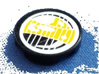 LEGO part Tile, Round 2 x 2 with Headlamp Yellow and Black Pattern (Sticker) - Set 8250 4150pb010