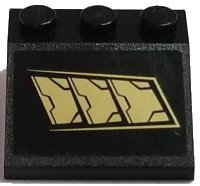 LEGO part Slope 33 3 x 3 with 3 Gold Metal Plates Pattern Model Right Side (Sticker) - Set 76056 4161pb03R