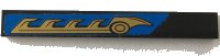 LEGO part Tile 1 x 8 with Gold Blade with Serrated Teeth on Blue Background Pattern Model Right Side (Sticker) - Set 70731 4162pb227R