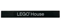 LEGO onderdeel Tile 1 x 8 with White 'LEGO House', Thin Font with Arrowhead 'G' Pattern 4162pb306