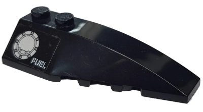 LEGO onderdeel Wedge 6 x 2 Right with 'FUEL' and Filler Cap Pattern (Sticker) - Set 7786 (41747pb070)