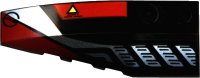 LEGO onderdeel Wedge 6 x 2 Left with Sleek Silver and Red Pattern 41748pb009