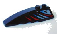 LEGO part Wedge 6 x 2 Left with Sleek Red and Bluish Silver Pattern (Sticker) - Set 8669 41748pb026