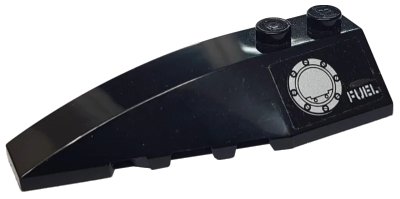 LEGO onderdeel Wedge 6 x 2 Left with 'FUEL' and Filler Cap Pattern (Sticker) - Set 7786 (41748pb070)
