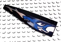 LEGO part Wedge 12 x 3 Left with Blue Shark and Silver Wave Pattern 42061px5