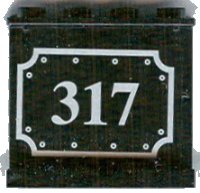 LEGO part Panel 1 x 4 x 3 - Hollow Studs with Silver '317', Border, and Rivets Pattern (Sticker) - My Own Train Sets 4215bpb34