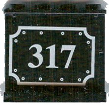 LEGO onderdeel Panel 1 x 4 x 3 - Hollow Studs with Silver '317', Border, and Rivets Pattern (Sticker) - My Own Train Sets (4215bpb34)