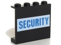 LEGO part Panel 1 x 4 x 3 - Hollow Studs with Blue 'SECURITY' on White Background Pattern (Sticker) - Set 7033 4215bpb47