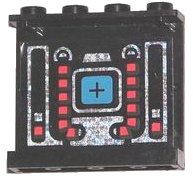 LEGO onderdeel Panel 1 x 4 x 3 - Hollow Studs with Blue, Red and Silver Space Mechanical Pattern on Inside (Sticker) - Set 6949 (4215bpb58)
