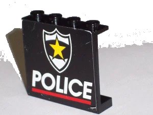 LEGO onderdeel Panel 1 x 4 x 3 with Police Red Line and Yellow Star Badge Pattern (Sticker) - Set 6348 (4215pb002)