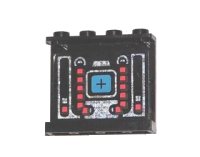 LEGO part Panel 1 x 4 x 3 with Blue, Red and Silver Space Mechanical Pattern on Inside (Sticker) - Set 6949 (Undetermined Type) 4215pb003