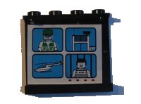 LEGO part Panel 1 x 4 x 3 with Central Precinct Headquarters Pattern on Inside (Sticker) - Set 6398 4215pb034