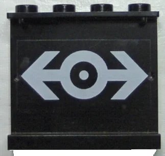 LEGO onderdeel Panel 1 x 4 x 3 with Train Logo White Pattern on Inside (Sticker) - Set 4565 (4215pb045)