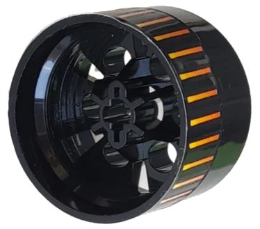 LEGO onderdeel Wheel 20 x 30 Technic with 28 Lines with Orange to Yellow Gradient Pattern (Sticker) - Sets 6580 / 6582 (4266pb04)