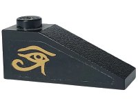 LEGO part Slope 33 3 x 1 with Gold Egyptian Eye of Horus Pattern on Both Sides (Stickers) - Set 7621 4286pb011