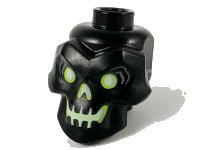 LEGO onderdeel Minifigure, Head, Modified Skull with Yellowish Green Eyes, Nose and Mouth Pattern 43693pb03