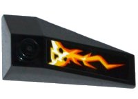 LEGO part Wedge 4 x 2 Triple Left with Cracks, Lava and Black Stones Pattern (Sticker) - Set 70314 43710pb11