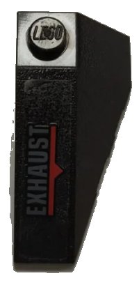 LEGO part Wedge 4 x 2 Triple Left with 'EXHAUST' and Red Stripe Pattern (Sticker) - Set 70908 43710pb21