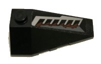 LEGO part Wedge 4 x 2 Triple Right with Silver Vents and Reddish Brown Splatters Pattern (Sticker) - Set 70228 43711pb20