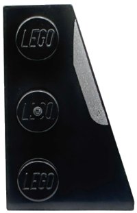 LEGO onderdeel Wedge, Plate 3 x 2 Right with Silver Stripe Pattern 43722pb04