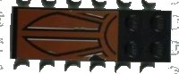 LEGO onderdeel Slope, Curved 6 x 2 with Black Markings and Paint Scratches on Reddish Brown Background Pattern (Sticker) - Set 6210 44126pb022
