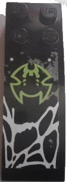 LEGO part Slope, Curved 6 x 2 with Lime Spider Outline and White Web Pattern (Sticker) - Set 70130 44126pb048