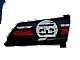 LEGO part Technic, Panel Fairing #20 Large Long, Small Hole, Side A with '13' in Circle over Red and White Stripe Pattern (Sticker) - Set 8140 44350pb018
