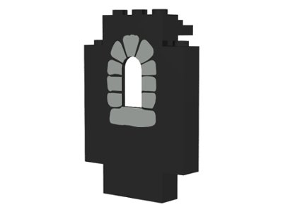 LEGO onderdeel Panel 2 x 5 x 6 Wall with Window with Window Stones Light Gray Pattern (4444p04)