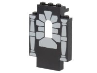 LEGO onderdeel Panel 2 x 5 x 6 Wall with Window with Window Stones and 2 Columns Pattern 4444pb04