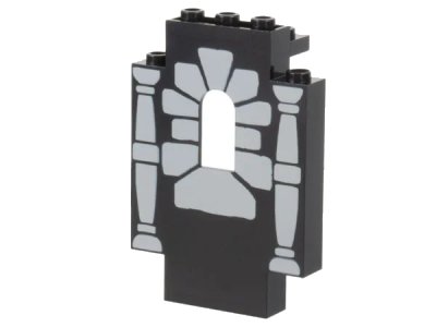 LEGO onderdeel Panel 2 x 5 x 6 Wall with Window with Window Stones and 2 Columns Pattern (4444pb04)